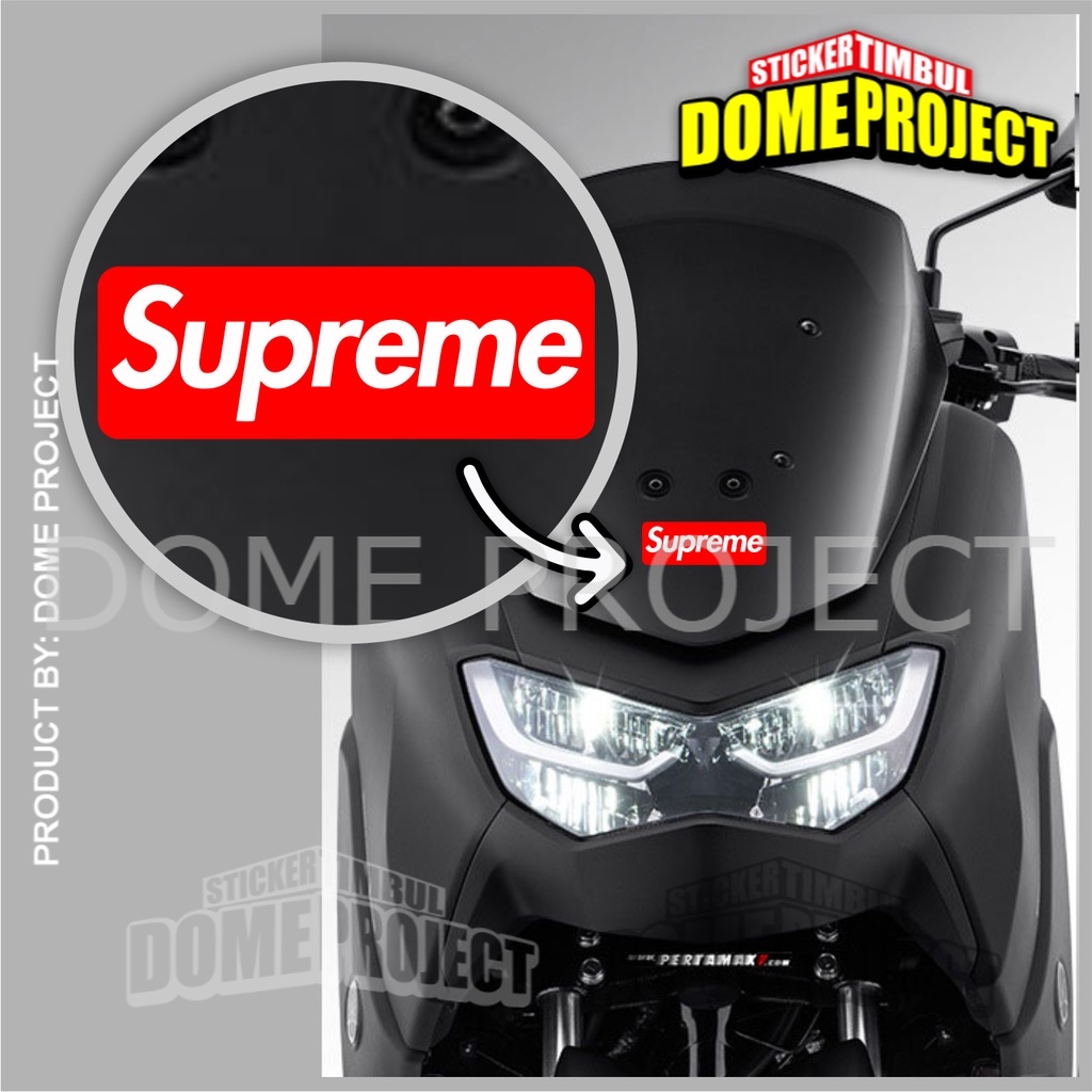 STIKER CUTTING DECAL HELM MOTOR KACA MOBIL LOGO SUPREME STICKER SATUAN AESTHETIC