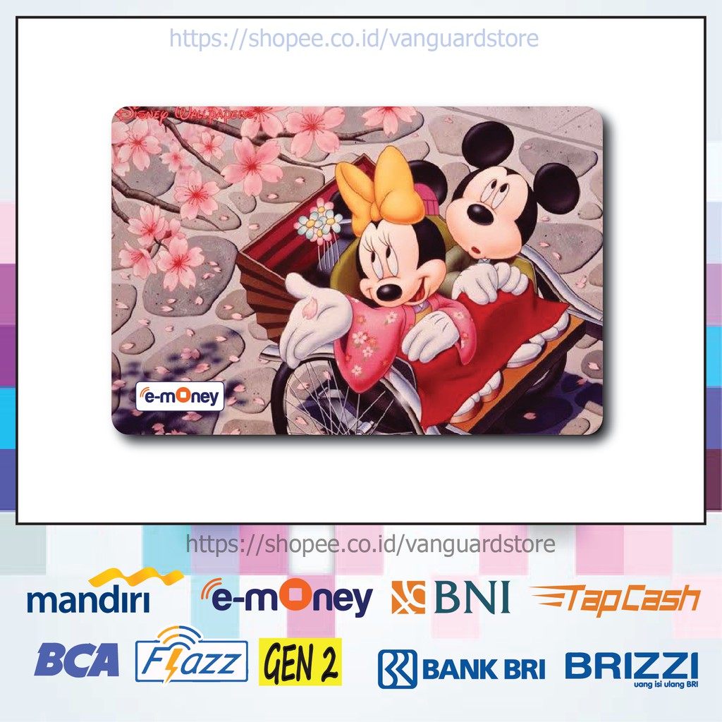 KARTU E MONEY E TOLL MICKEY AND MINNIE MOUSE ANIME 62 EMONEY MANDIRI FLAZZ BCA TAPCASH BRIZZI BRI