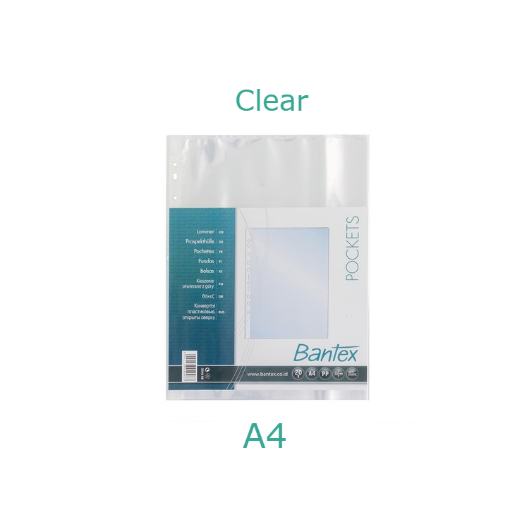 

Bantex Pocket A4 8040 08 Tebal 0.06 mm Plastik Clear – 20 Lembar