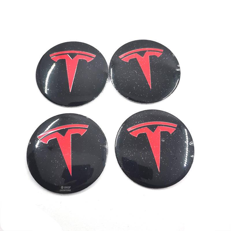 Stiker Emblem Badge Logo Tesla 4x56mm Untuk Velg Mobil Tesla