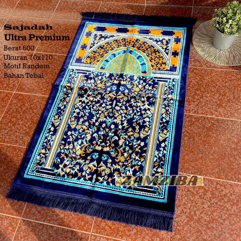 Sajadah Premium Turki Kulaitas Bulu Halus &amp; lembut  Tebal Motif Random Ukuran 70 x 110,Dewasa