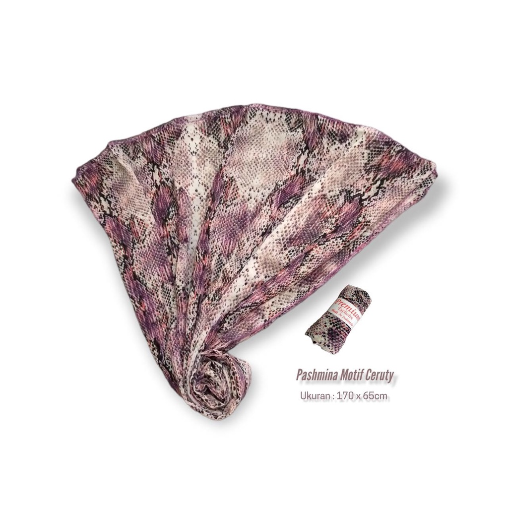 Hijab Pashmina Motif Polyester 170cm x 65cm Pashmina Tren