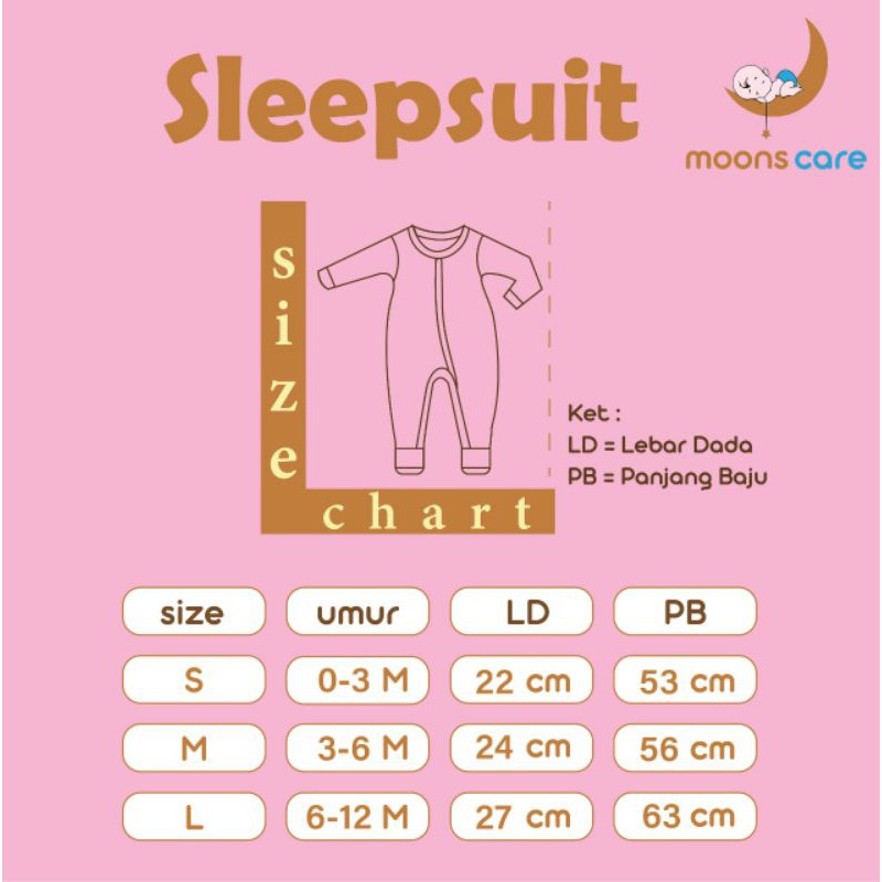 SLEEPSUIT DITA BABY/SLEEPSUIT MOONS/BAJU BAYI PREMIUM