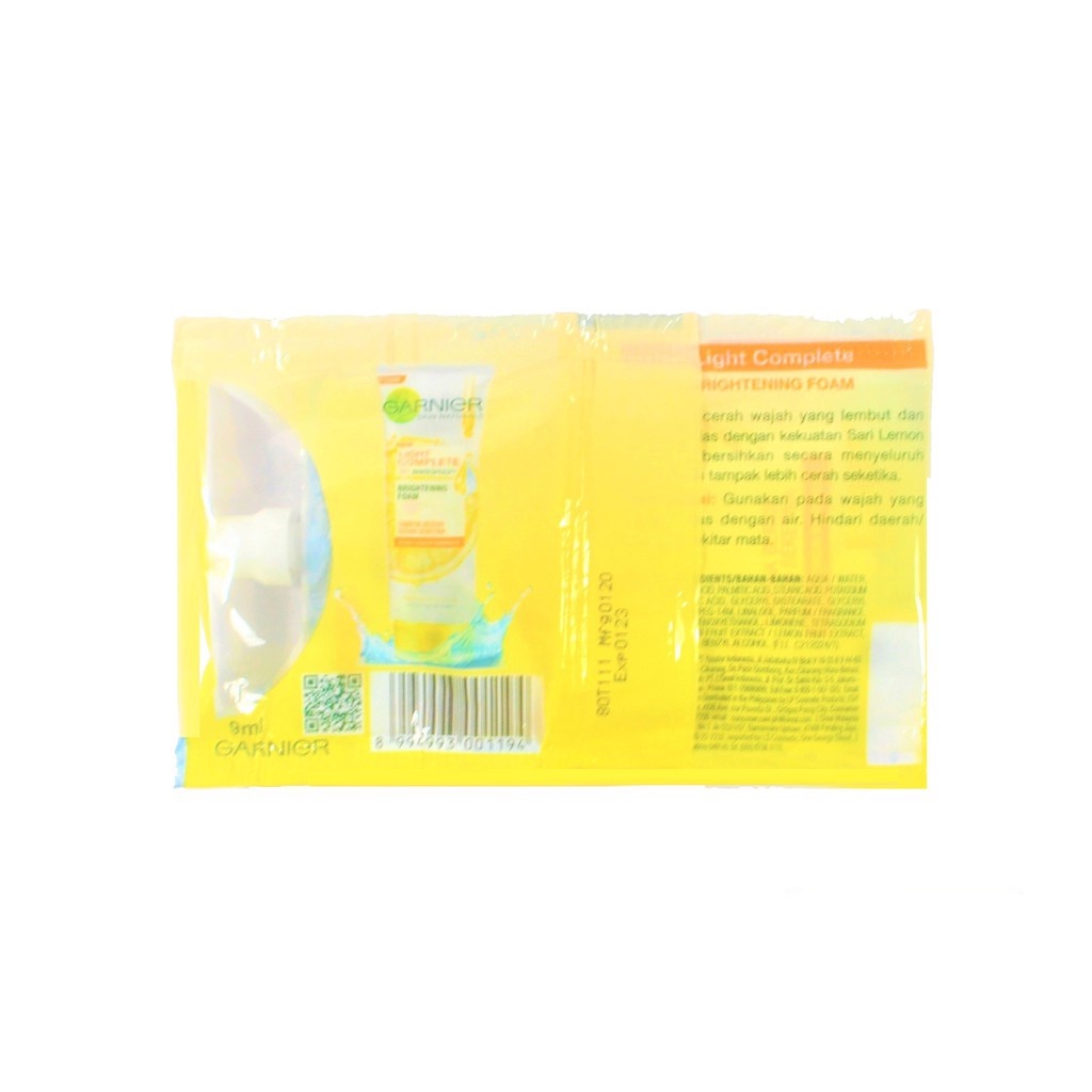 [RENCENG ISI 12 SACHET FOAM] Garnier Bright Complete Brightening Foam 9ml - Sabun Wajah