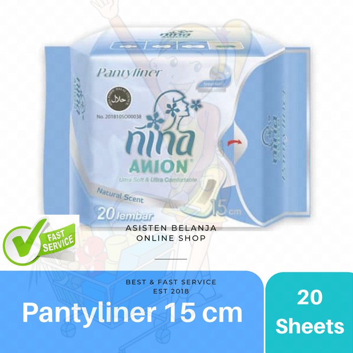 Nina Anion Panty Liner Natural Scent 15 cm Pantyliner NinaAnion Pantyliners isi 20 pcs isi20 15cm