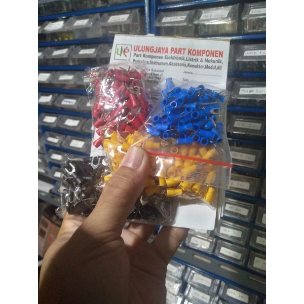 skun kabel isolasi Y ukuran kabel 0.5 - 1.5mm MERAH