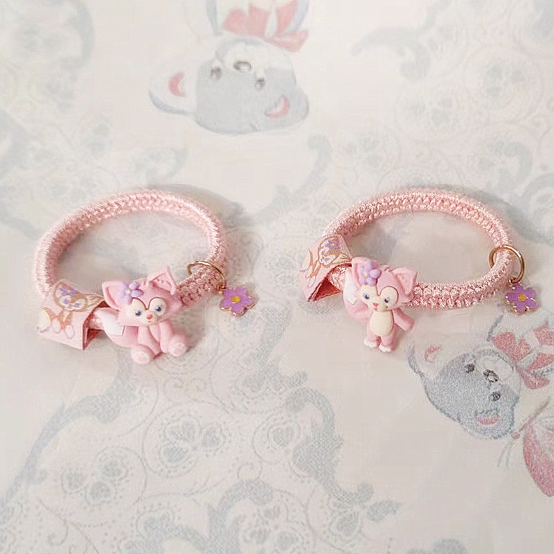 Gelang Tangan Tali Kepang Aksen Kartun Rubah Pink Lucu Ala Korea Untuk Wanita