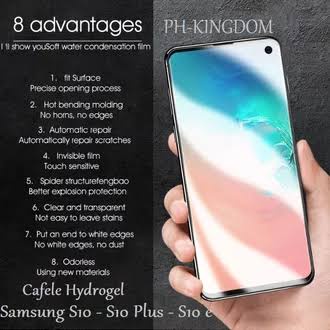 Hydrogel Clear Front-Back SAMSUNG S10 S10+ S10-5G S10E S10Lite S8 S8+ S9 S9+ S7 FLAT S7Edge S6 S6Edge EDGE+ Hidrogel Full Cover-Ful Coverage Bening Glossy-Glosy Jelly-Jel Hydro Depan-Belakang Antigores-Anti Gores Transparent Tipis-Bagus-Laris Plus Lite E