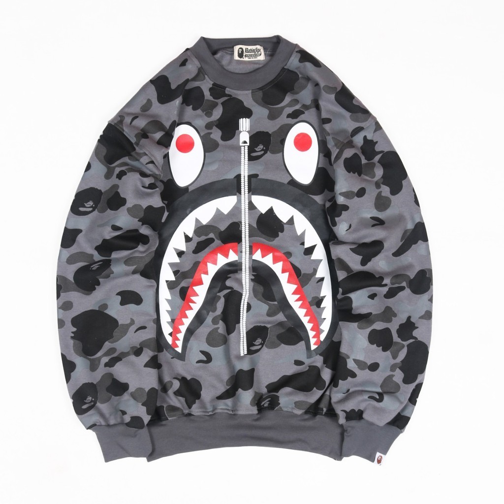 JAKET SWEATER CREWNECK APE SHARK UNISEX PREMIUM QUALITY