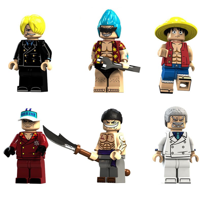 15pcs / set Mainan Action Figure Karakter Luffy Nami Nico Zoro Sanji Brook