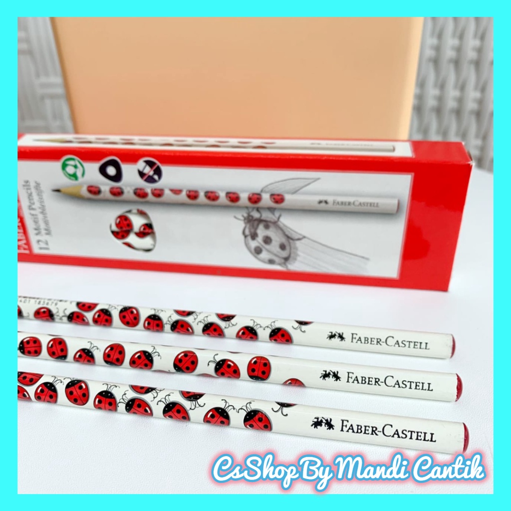 

Ready Pensil Faber Castell 2B Gambar LadyBug Imut Pensil Kumbang Lucu Bisa COD