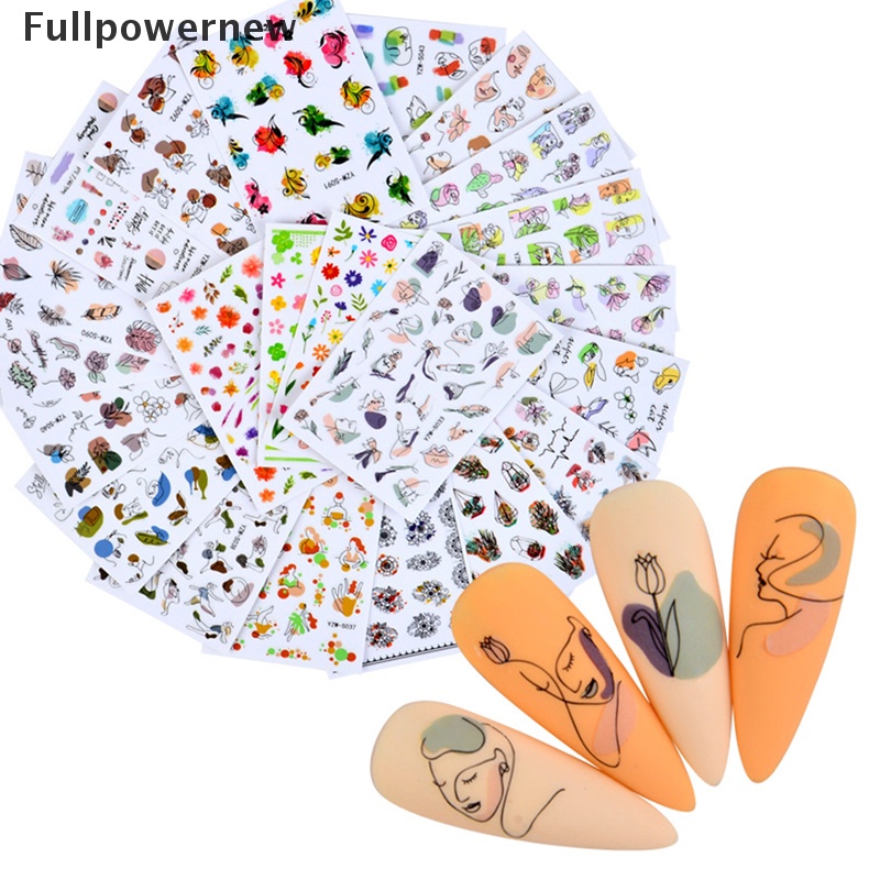 [FULL] 2021 New Nail Stickers Simple Face Design Manicure Slider Water Decal Decoration