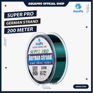 Aquapro Germany Fishing Line 200m Senar Pancing Premium Green Color Invisible Bahan Nilon Tahan Lama Panjang