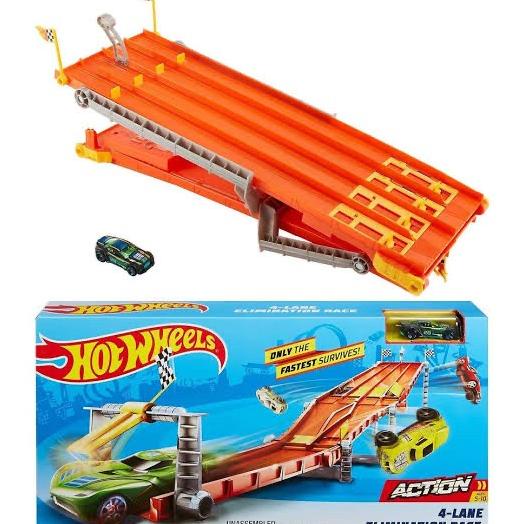 Hotwheels 4-Lane Elimination Race Track Set Hot Wheels Track Set Origi