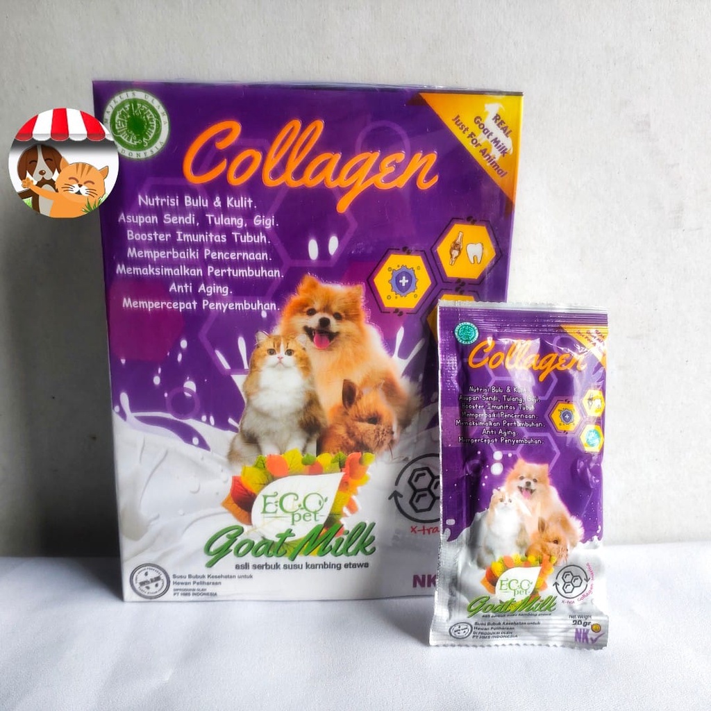 Susu Kucing Anjing Kelinci - Eco Pet Goat Milk Collagen Sachet 20gr