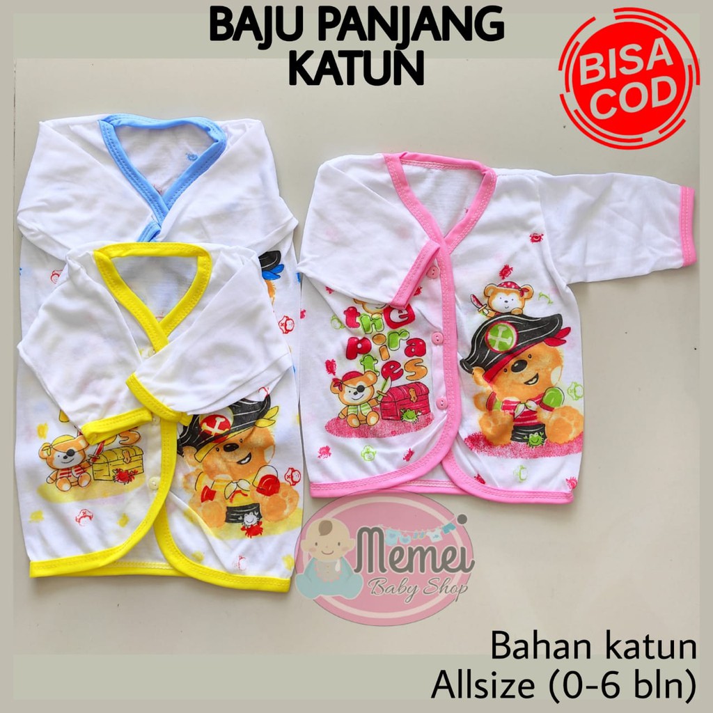 Baju bayi panjang KATUN perlengkapan bayi lahir