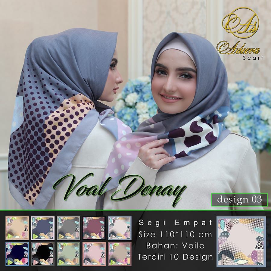 Hijab Segi Empat Voal Denay By ADEEVA Shopee Indonesia