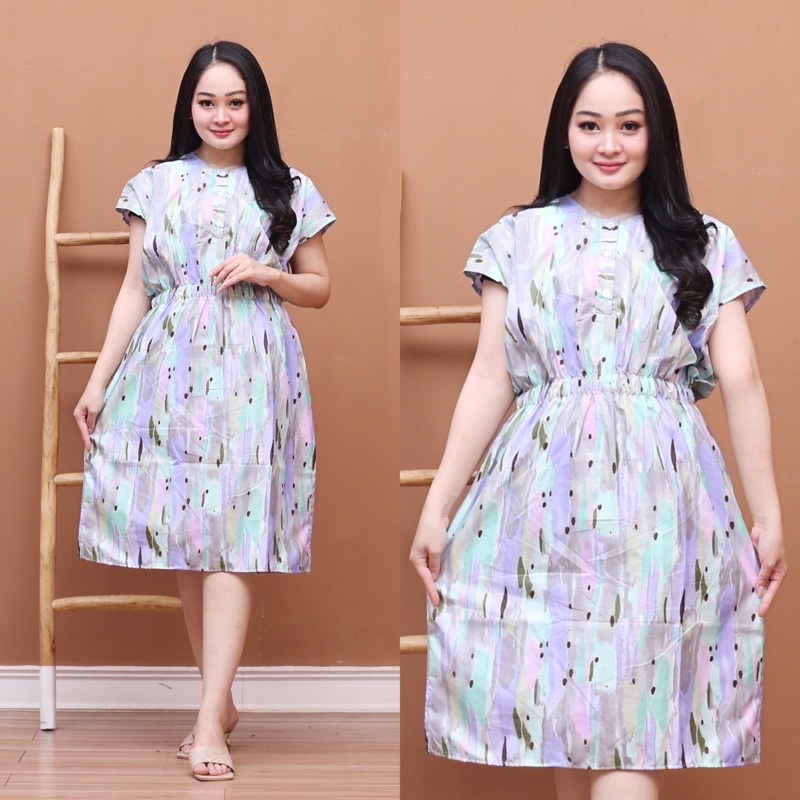 DASTER MANOHARA KARAKTER LD 115 | KANCING DEPAN BUSUI BUMIL BAJU TIDUR VIRAL-MANO ABSTRAK UNGU