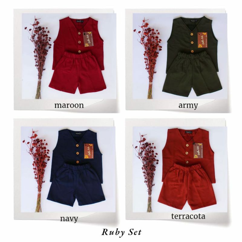 Setelan Baju Anak Cowok Cewek Ruby Set by Qintha Kids