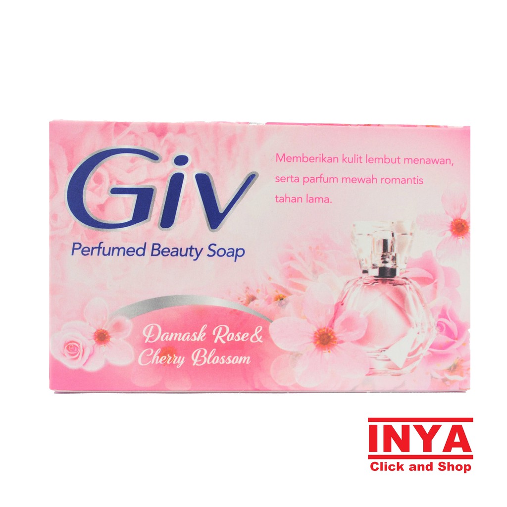 GIV DAMASK ROSE &amp; CHERRY BLOSSOM PERFUMED BEAUTY SOAP 76gr - Sabun Batang