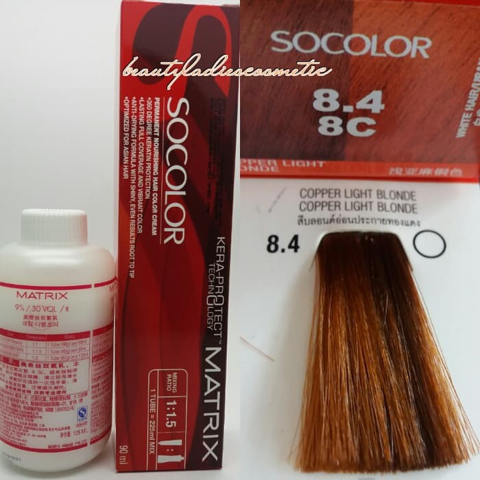 "MATRIX SOCOLOR 8.4 COPPER LIGHT BLONDE 90 ML LEVEL-8"