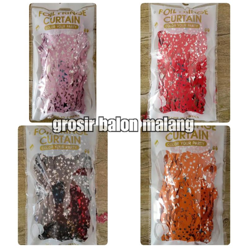 tirai foil curtain foil backdrop gelombang motif star