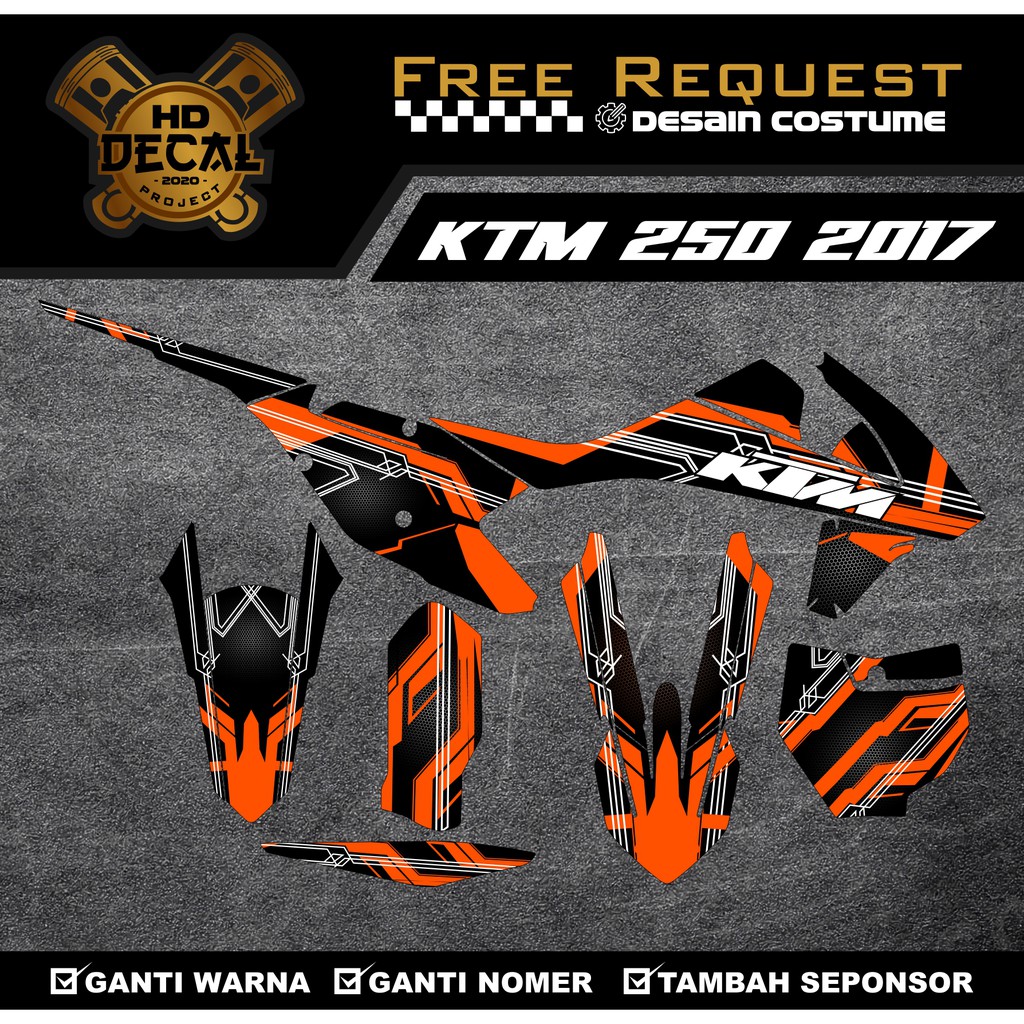 DECAL KTM 250 2015 - 2017/KTM SIXDAY STRIPING KTM 250 STRIPING