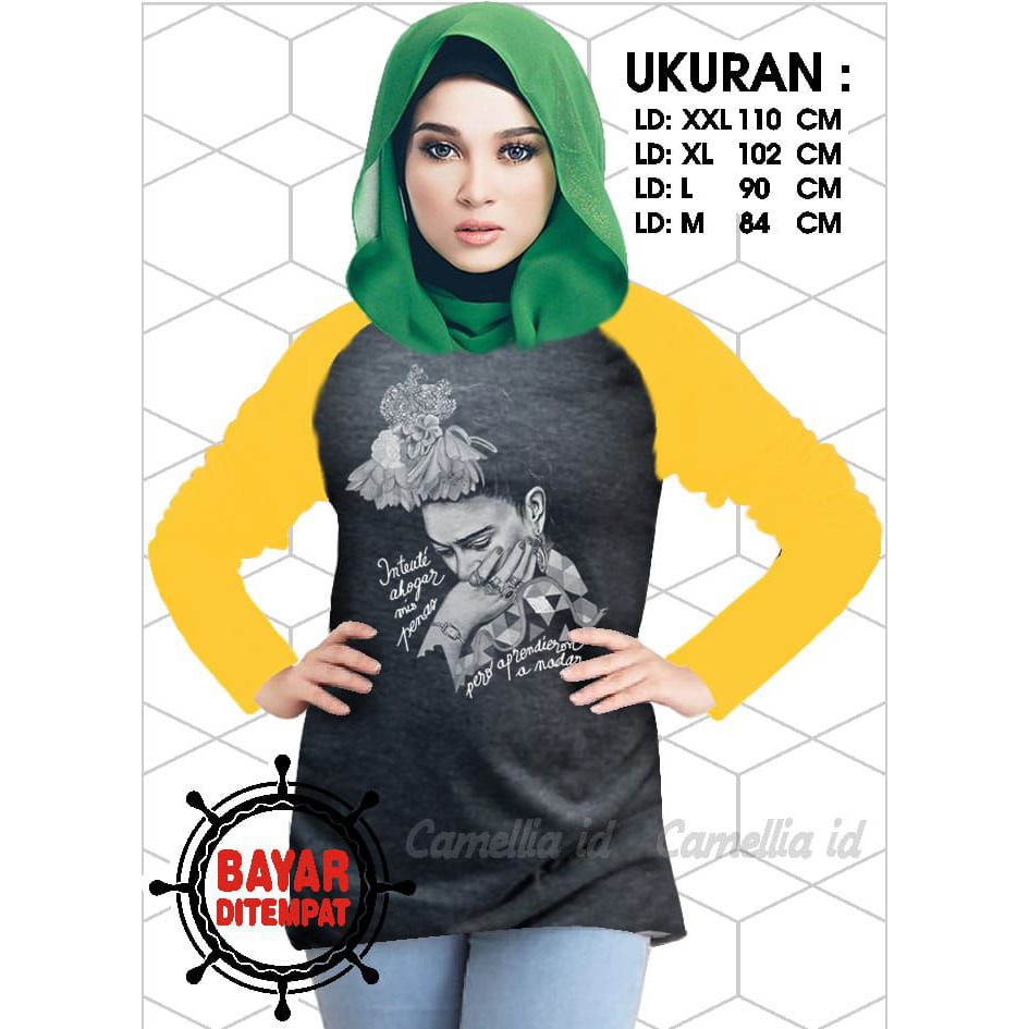 Kaos Raglan (MISS)/Kaos Wanita Lengan Panjang/ Kaos Wanita/ Kaos Cewek/ Kaos Oblong/Misty