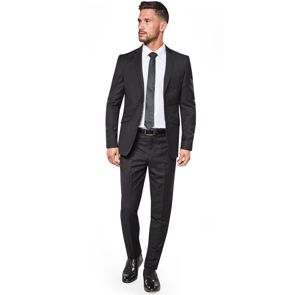 PAKET SETELAN JAS PRIA RESMI SETELAN 4IN1 - SLIMFIT DOUBLE BUTTON BLACK ORIGINAL NIKAYU HIGH TWIST