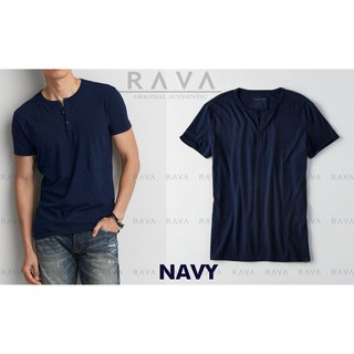 RAVA Baju Kaos Henley Lengan Pendek Oblong ORIGINAL RAVA Baju Kaos Henley Lengan Pendek Oblong ORIGINAL
