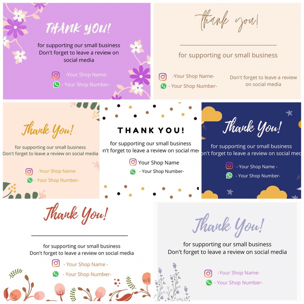 

THANK YOU CARD CUSTOM OLSHOP MURAH - DESAIN 1