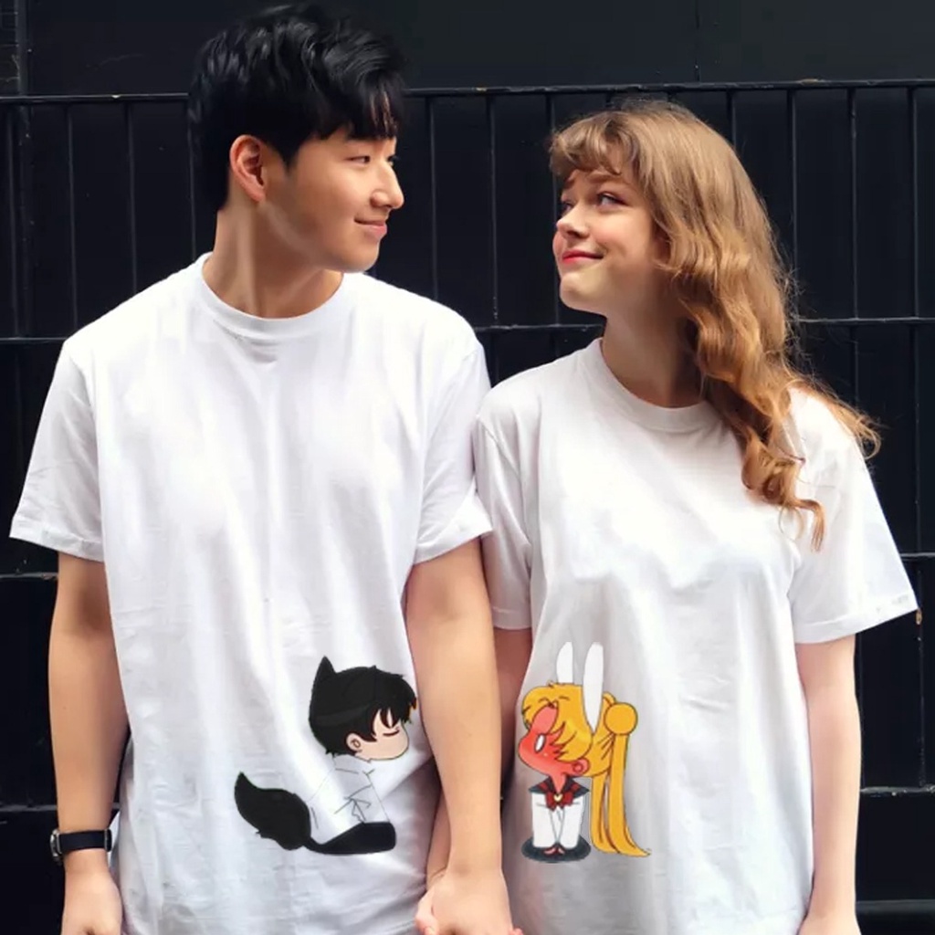 MYSTIQUE.ID-BAJU KAOS COUPLE SAILORMOON AND BOY T-SHIRT LUCU DAN AESTHETIC