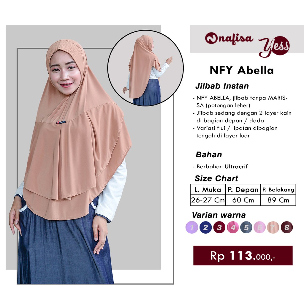 Jilbab Nafisa Abella/Kerudung instan/Hijab Murah/Berkualitas