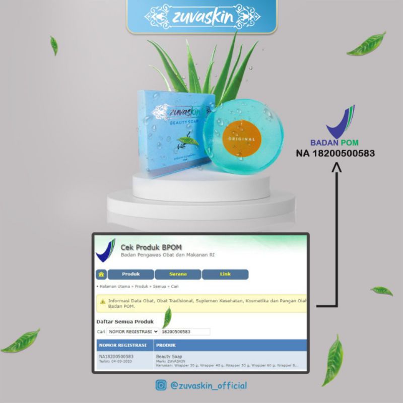 SABUN KECANTIKAN WAJAH ZUVASKIN BEAUTY SOAP