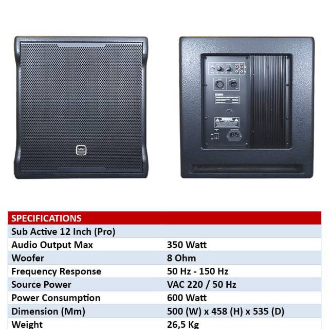 SUBWOOFER AKTIF WISDON SW 12A SUBWOOFER AKTIF 12"
