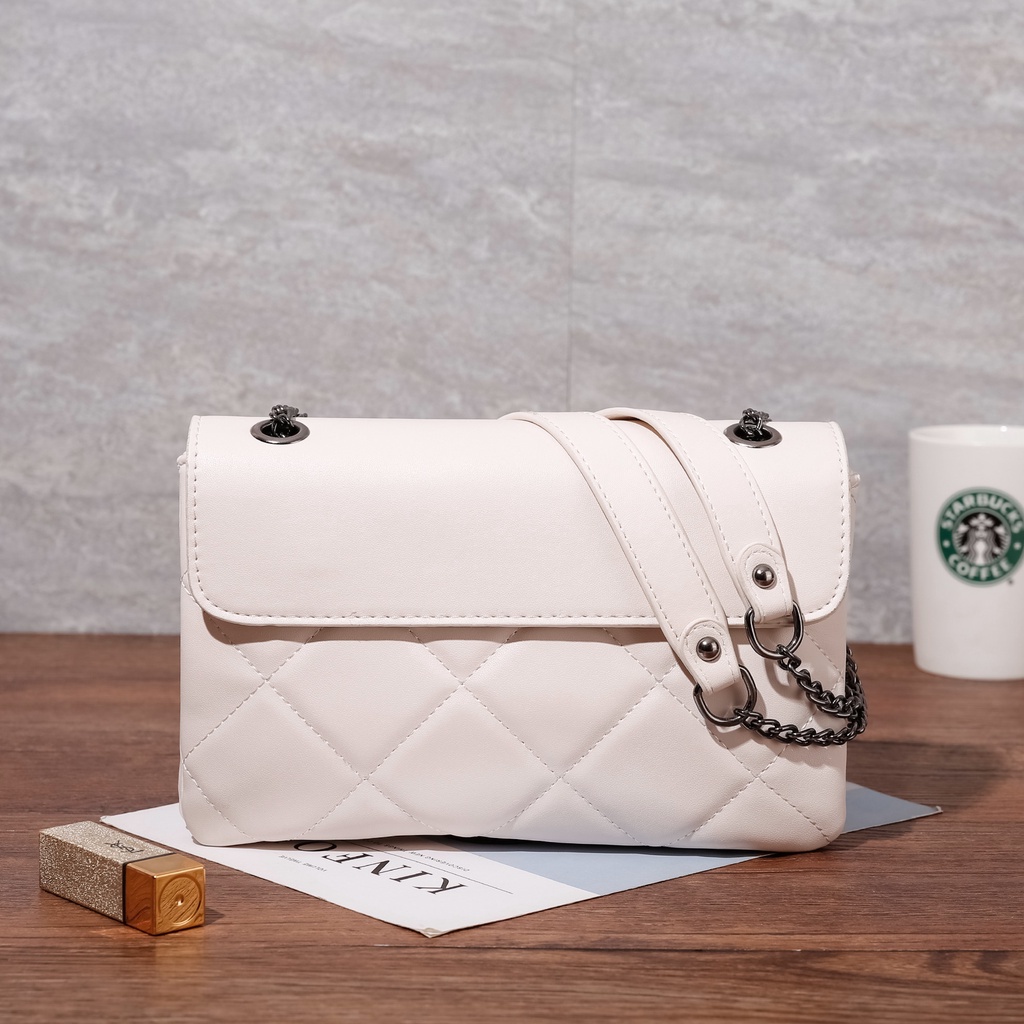 Tas Selempang Wanita Evening Bag Tali Mix Rantai Sintetis Fashion Import Shoulder Bag Kekinian Berkualitas Traco