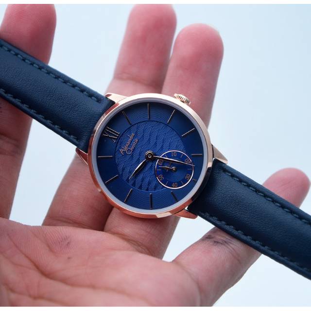 jam tangan alexandre christie ac2682 navy rosegold 2682