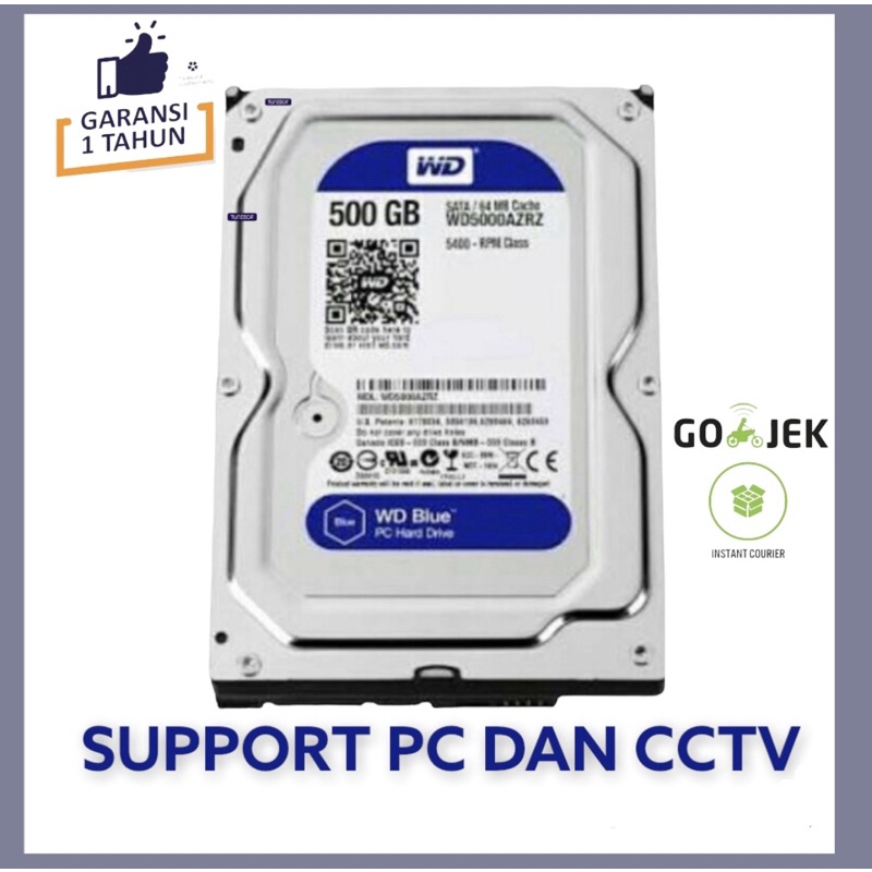 Harddisk Internal WD 3.5 500GB Sata Buat PC CCTV DVR Hdd 500 GB