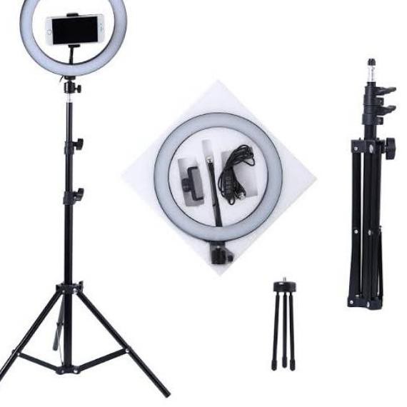 RING LED FILL LIGHT STUDIO FOTO WITH TRIPOD PHONE HOLDER 26 in