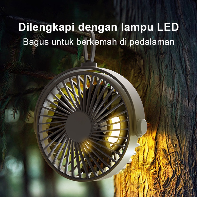 CORN Kipas Angin Portabel Stand Fan Gantung Portable Dengan Lampu 360° Kendali Jarak Jauh Table Fans Berdiri Home Berkemah