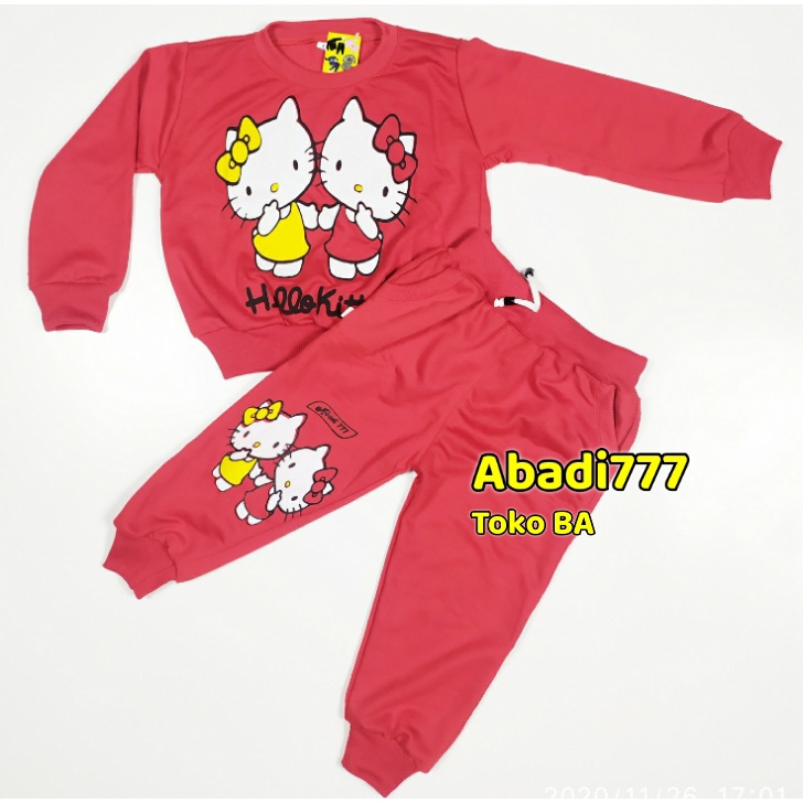 Baju Anak Perempuan Motif Helo Kitty Sweater Joger Anak Perempuan Termurah