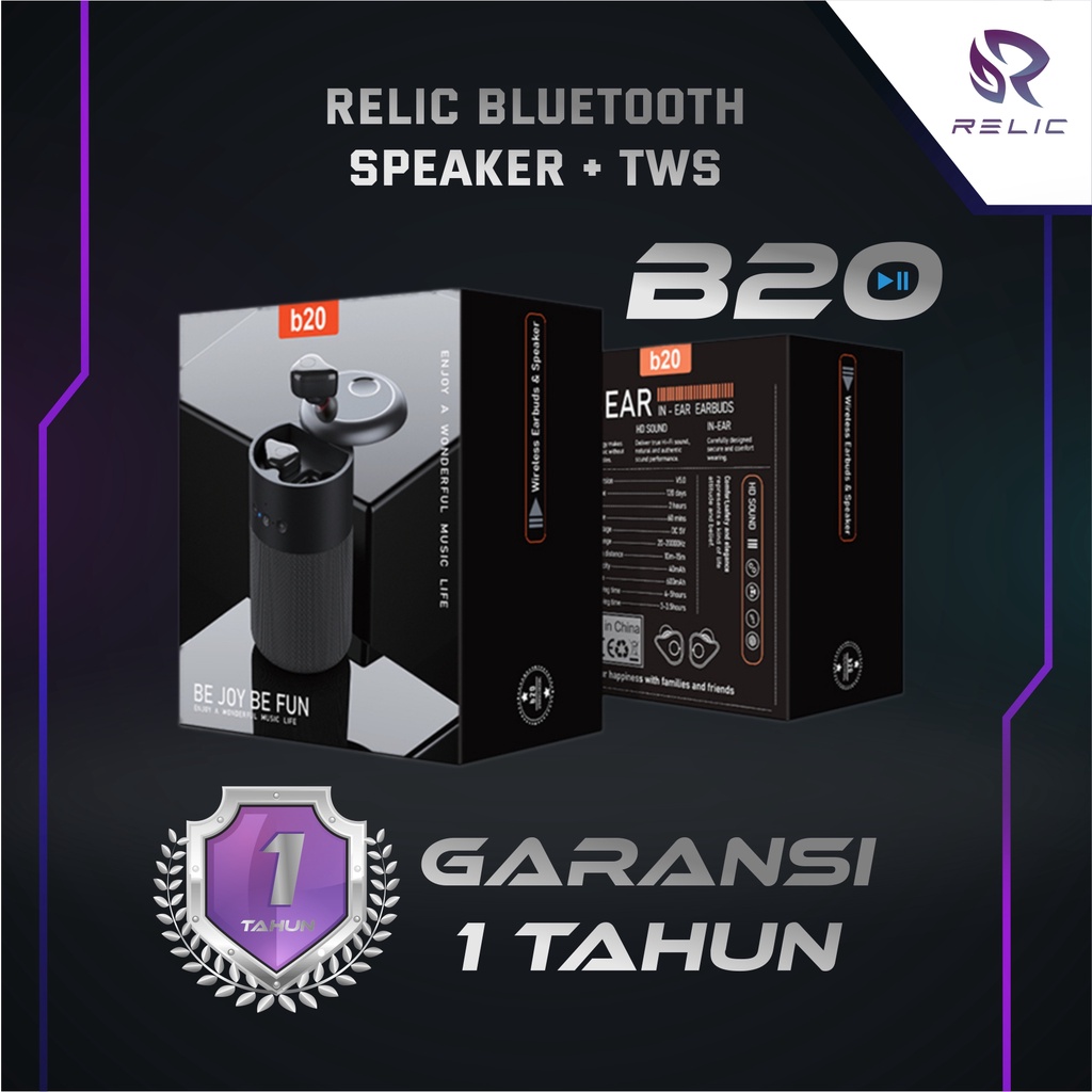 Speaker Bluetooth Relic Dengan TWS Super Bass Pengeras Suara Perangat Audio Premium Termurah