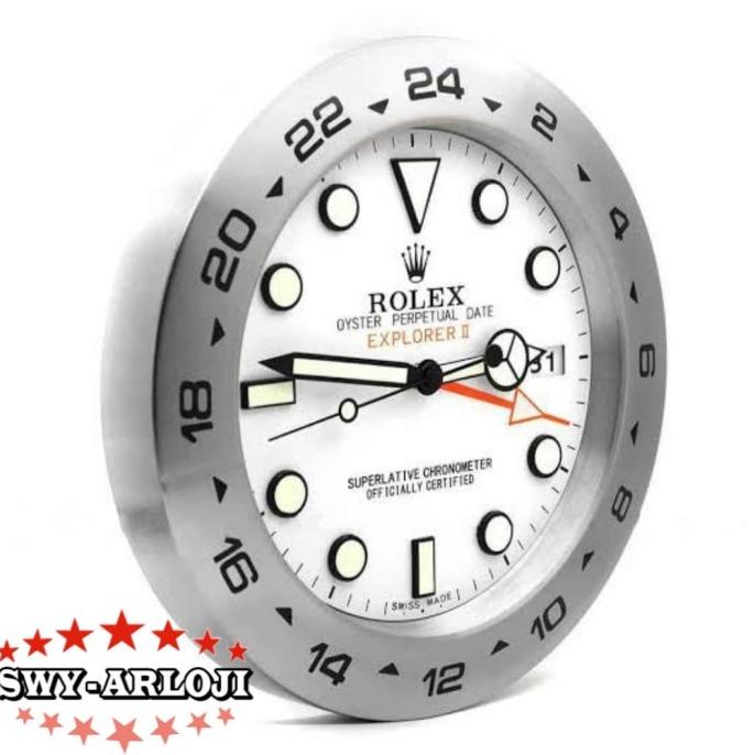Jam Dinding Rolex Explorer II White Dial Clone 1:1 tersedia stok