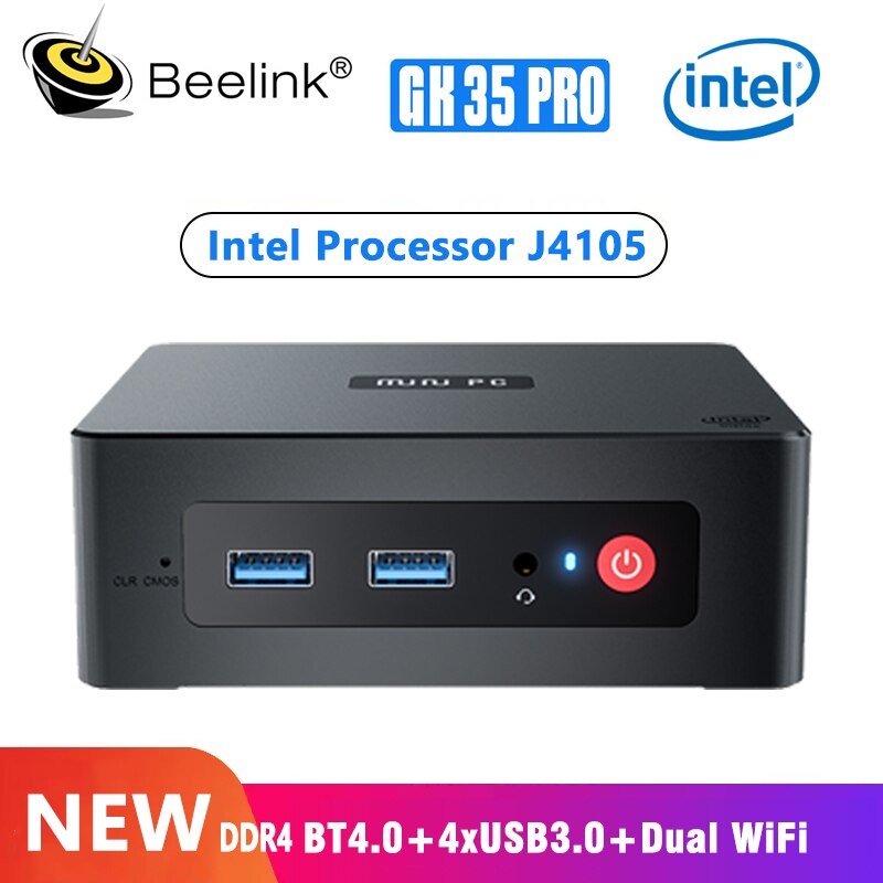 Mini Pc Beelink GKmini 8/256GB SSD Intel Quad J4125 Dual HDMI Windows 11 pro Dual Display