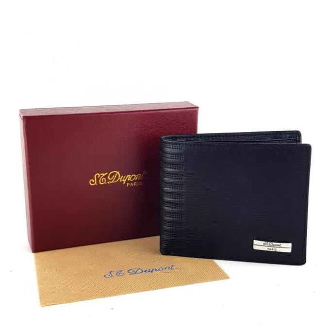 607J Dompet Kulit Import  Branded St Dupont Rnm-12 Black Top