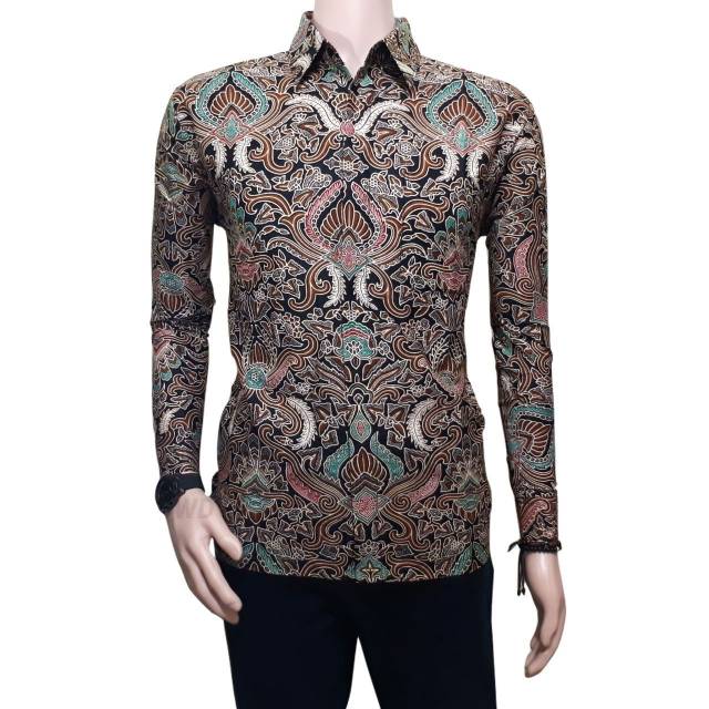 KEMEJA BATIK PRIA LENGAN PANJANG MOTIF CIREBONAN PISANG BALI