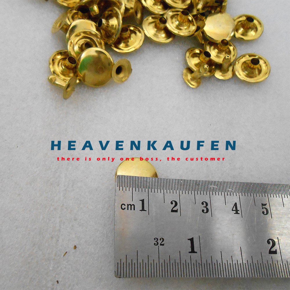 Paku Keling/Rivet Centang 14 mm Gold Harga Per Pack isi 50 pasang