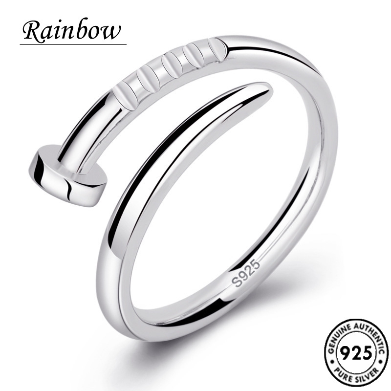 Cincin Pasangan Bahan Sterling Silver 925 Untuk Pria / Wanita