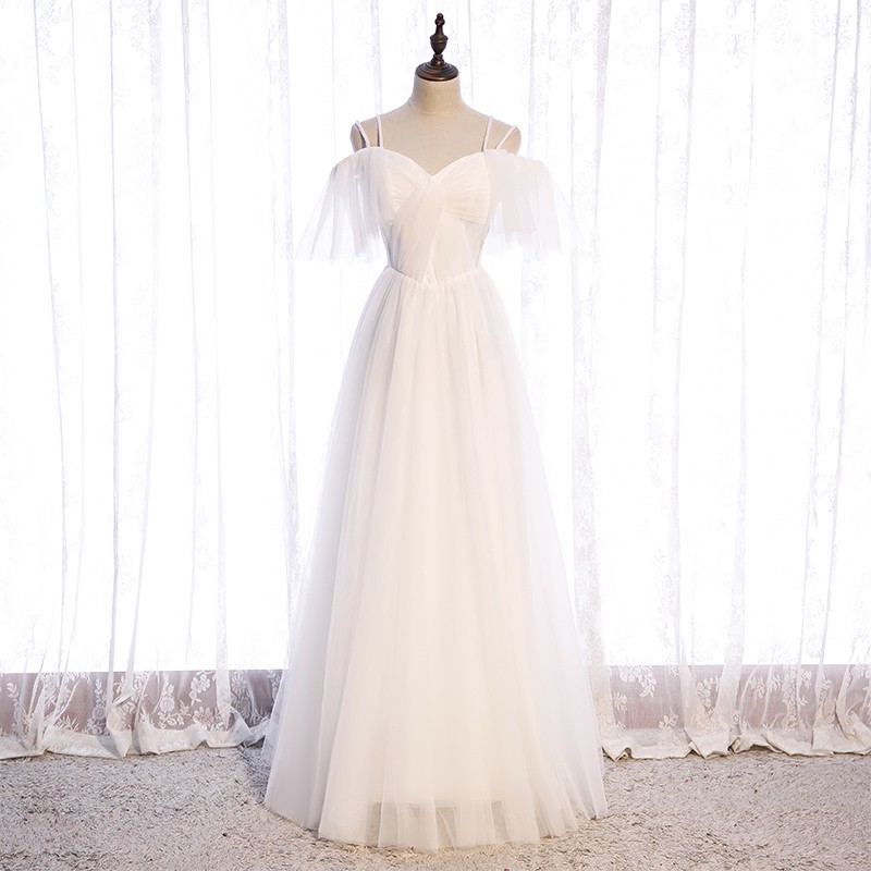 Gaun Pesta 2103021 Putih Lengan Pendek Party Dress Gown