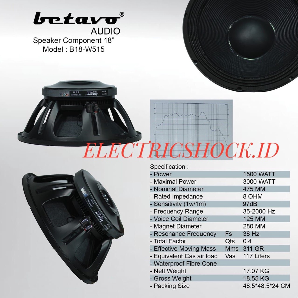 SPEAKER COMPONENT BETAVO B18 W515 / BETAVO B18W515 ORIGINAL